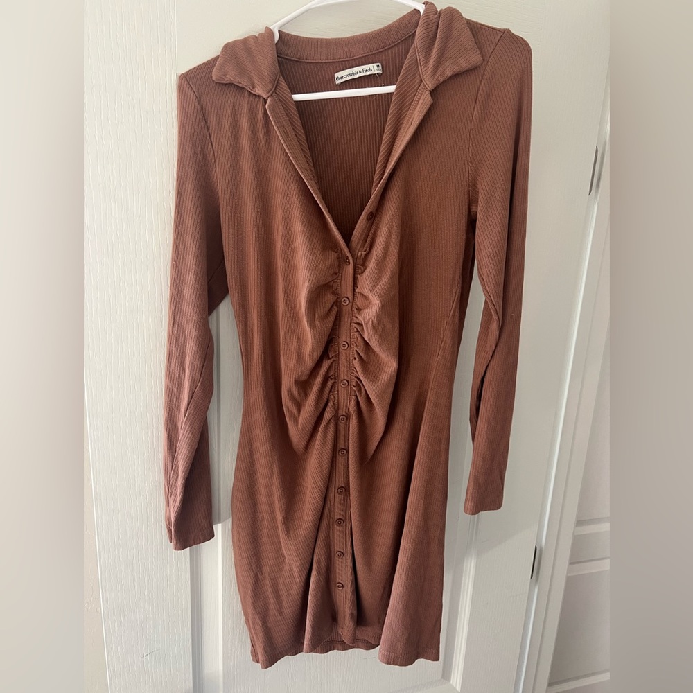 Abercrombie & Fitch Tan Button Dress